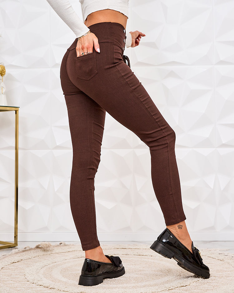 Royalfashion Damen Teggings-Hose mit dekorativer Bindung