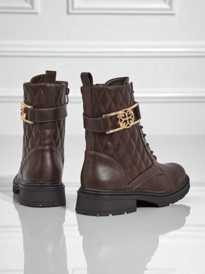Gesteppte Damen Stiefeletten aus ökologischem Leder Sable Rose