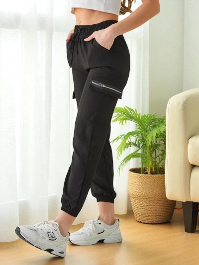 Elenna Sporthose Lang Schwarz mit Tasche