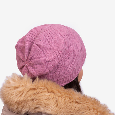 Темно-рожева жіноча шапка