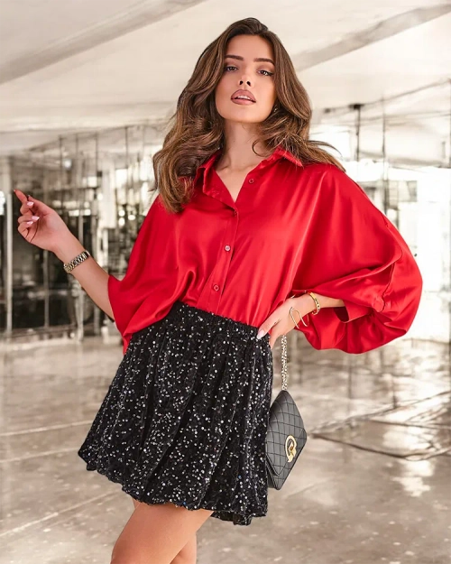 Роялфешн Коротка жіноча спідниця з пайєтками