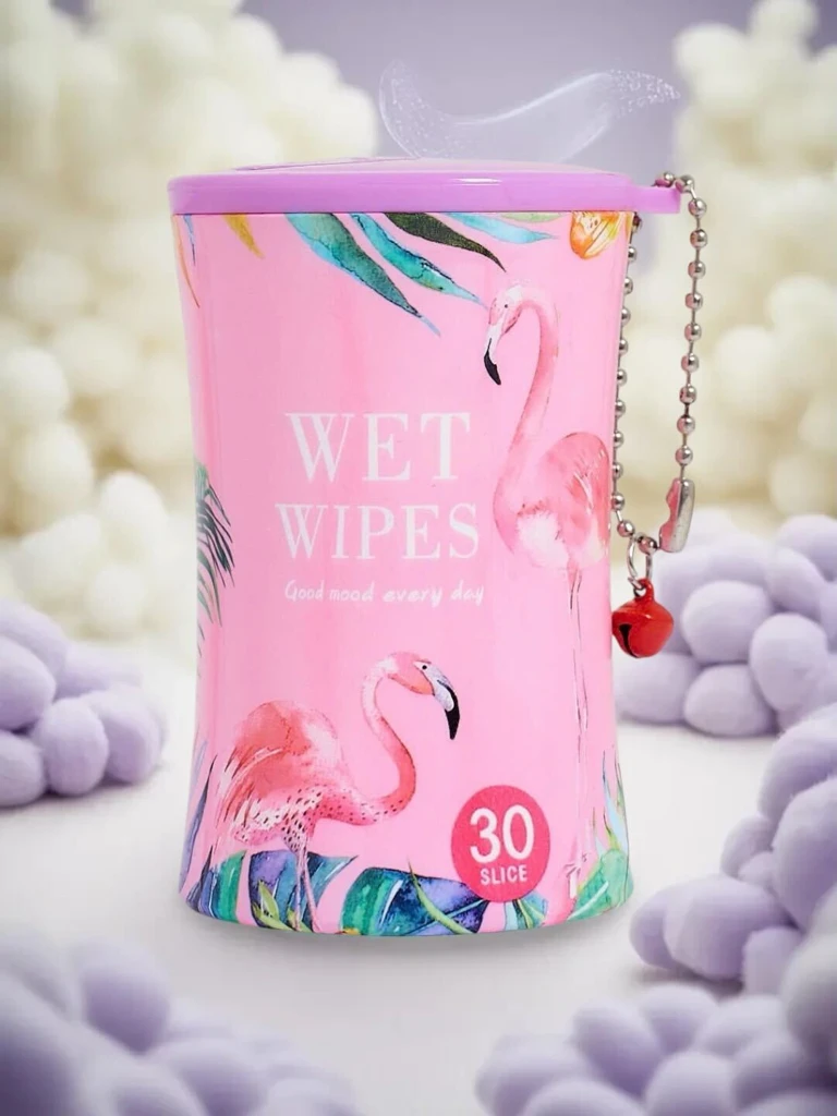 Feuchttücher in einer dekorativen Verpackung mit Flamingo, 30 Stück