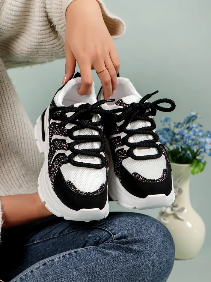 Royalfashion Damen Sportliche Plateau Sneakers Angello