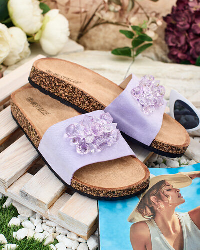 Royalfashion Жіночі шльопанці Villo зі стразами