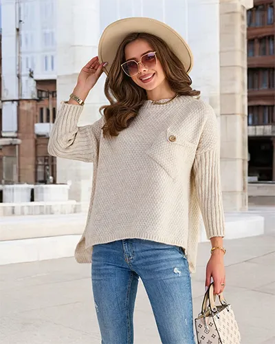 Royalfashion Beige Damen Pullover