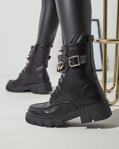 Gewärmte schwarze Baggerstiefel für Damen Effpi- Footwear