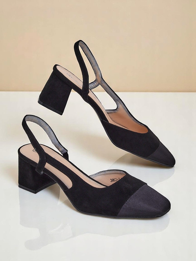 Royalfashion Damen Pumps mit niedrigem Absatz und dekorativer Spitze Eleganzo