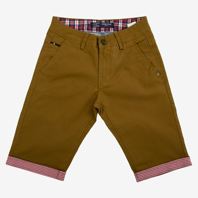 Herren braune Shorts mit roten Einsätzen - Kleidung