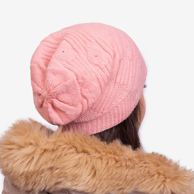 Warme doppellagige Damenmütze in Rosa - Accessoires