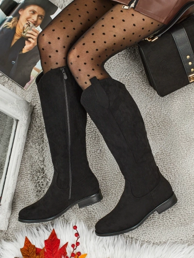 Damen Eco-Wildlederstiefel mit Blockabsatz Zamerre