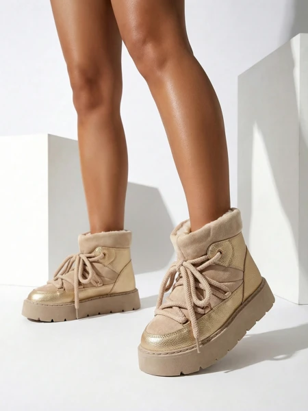 Royalfashion Damen Schnürschneestiefel Iniuc