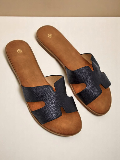 Royalfashion Damen-Pantoletten mit flacher Sohle, lässiger Stil