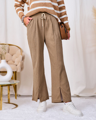 Royalfashion Khaki Cord Damen Stoffhose