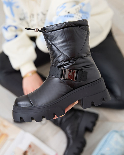 Royalfashion Damen Schlupfstiefel a'la Schneestiefel in schwarz Tyvone