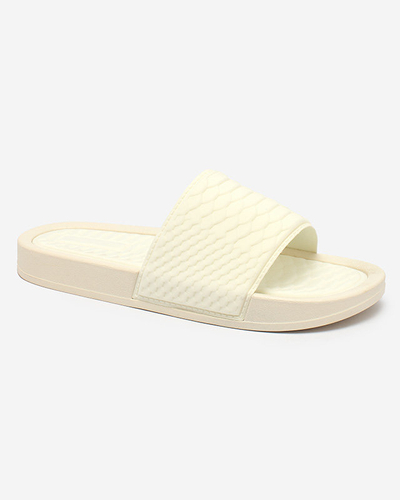 Weiße Damenhausschuhe mit Galite-Prägung - Schuhe