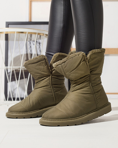 Dunkelgrüne Damenstiefel a'la Schneestiefel Kalioli Footwear