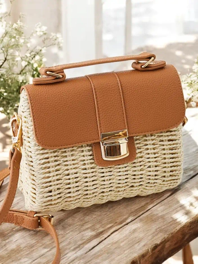 Royalfashion Kleine Rattan-Handtasche Typ Truhe