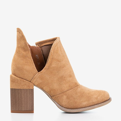 Hellbraune Damenstiefeletten mit Cintura-Ausschnitten - Schuhe 1