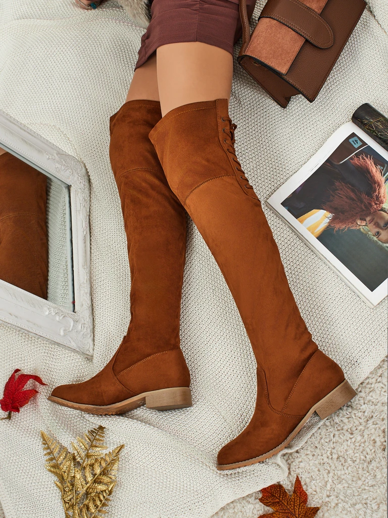 Damen Overknee-Stiefel Denvoria aus Eco-Wildleder