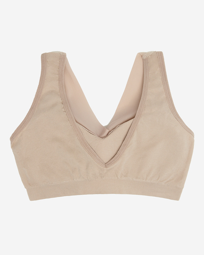 Beige Damen-Sport-BH mit breiten Trägern - Unterwäsche