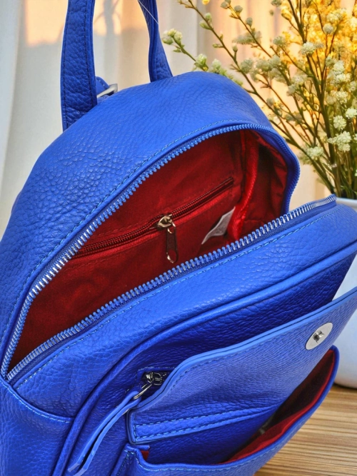 Plecak damski Ariadne Bianco Azzurro RoyalEco Królewska Moda 25x25x10