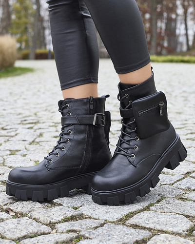 OUTLET Чорні жіночі черевики-баггі з сумкою Feffle- Footwear