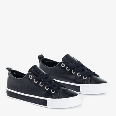 Zuta schwarze Damen-Sneakers - Schuhe