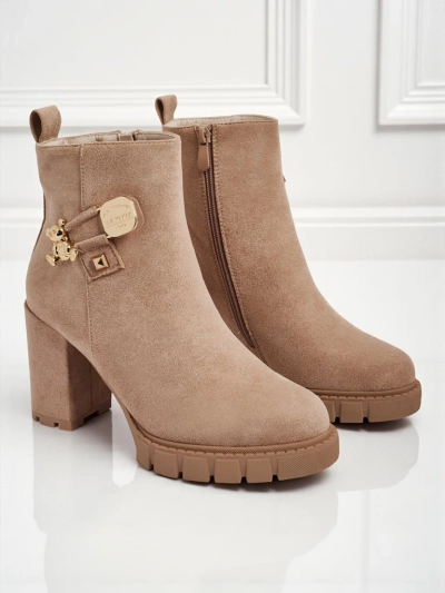 Botki Damen Eco-Wildleder auf Absatz Bearr