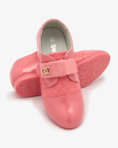 Gesteppte Öko-Lederhalbschuhe für Mädchen in rosa Werme- Footwear