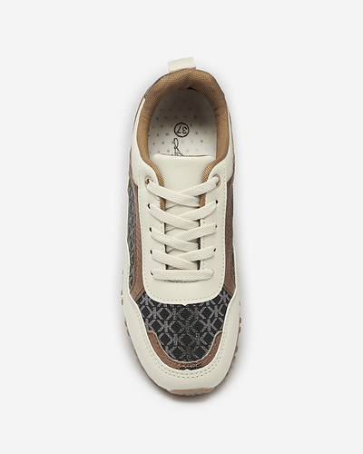 Damen-Schnürschuhe in Beige und Braun Mnerio- Footwear