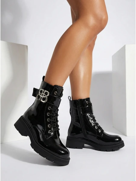 Luna Damenstiefeletten Schwarz Leder Elegant für den Herbst