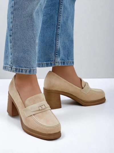 Royalfashion Damen-Loafer mit Blockabsatz Evelay