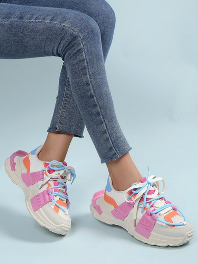 Royalfashion Damen Sportsneaker mit Gummieinsätzen Bubble