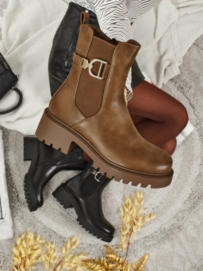 Höhere Damenstiefeletten aus Öko-Leder Ovella
