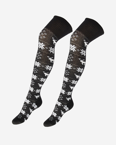 Weihnachtssocken für Damen in Schwarz - Unterwäsche