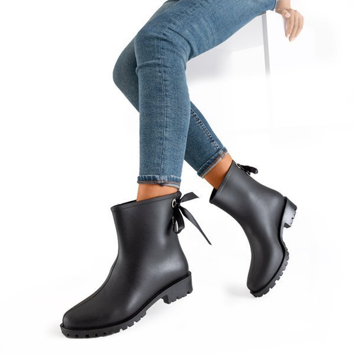 Чорні гумові дощовики від парасольки матові - Wellies