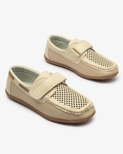 Durchbrochene Kindermokassins in Beige Nexxc- Footwear