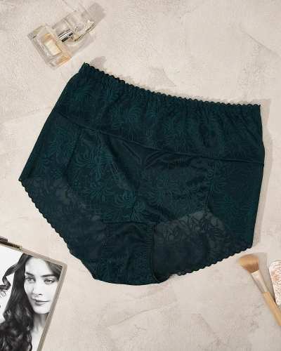 Royalfashion Zarter Maxislip in dunkelgrün PLUS SIZE