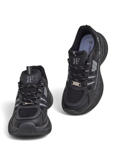 Damen Sportschuhe Royalfashion Hypatia schwarz mit flachem 5 cm Absatz