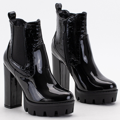 Schwarz lackierte Damenstiefel auf dem Posten von Melangell - Schuhe