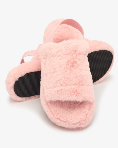 Royalfashion Rosa Damen-Pelzpantoffeln Nabres