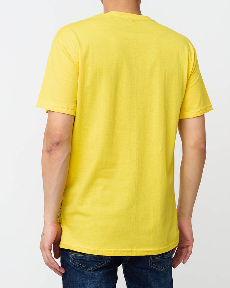 Herren-T-Shirt mit gelbem Aufdruck - Kleidung