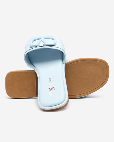 Cartec blaue Damenhausschuhe aus Öko-Leder - Schuhe