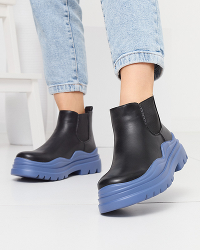 Schwarze Damen-Slipper mit violetter Beja-Sohle - Schuhe