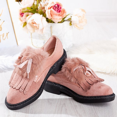 Rosa Damenschuhe mit Missuri-Fell - Schuhe