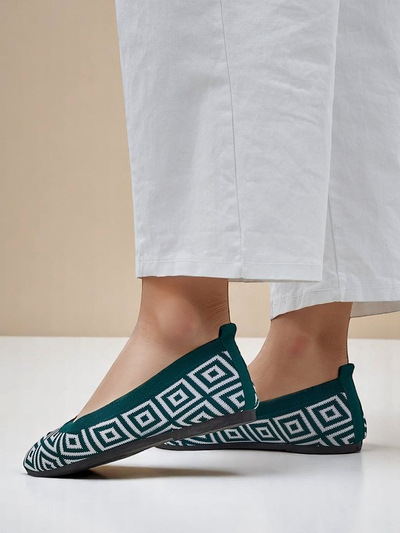 Royalfashion Ballerinas aus Stoff für Damen mit geometrischem Print Metric