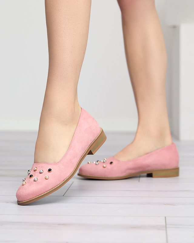 Damen-Ballerinas in Rosa mit Coinel-Perlen - Schuhe