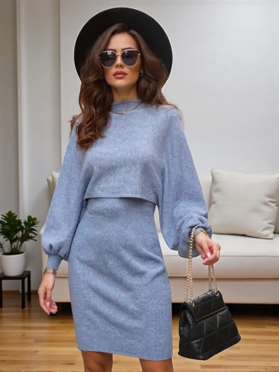 Royalfashion Damenset mit Pullover und Kleid