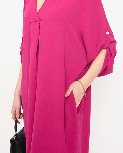 Oversize-Midikleid in Fuchsia für Damen - Kleidung
