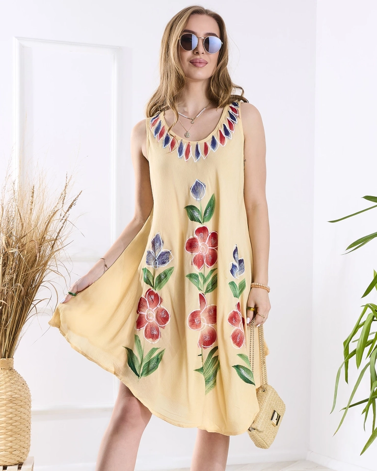 Beige gemusterte Damen-Bettdecke mit Druck - Kleidung